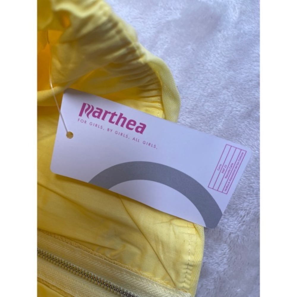 Marthea Yellow Mesh Draped Corset Top Ruched Boned Sleeveless XL NEW - Picture 8 of 16